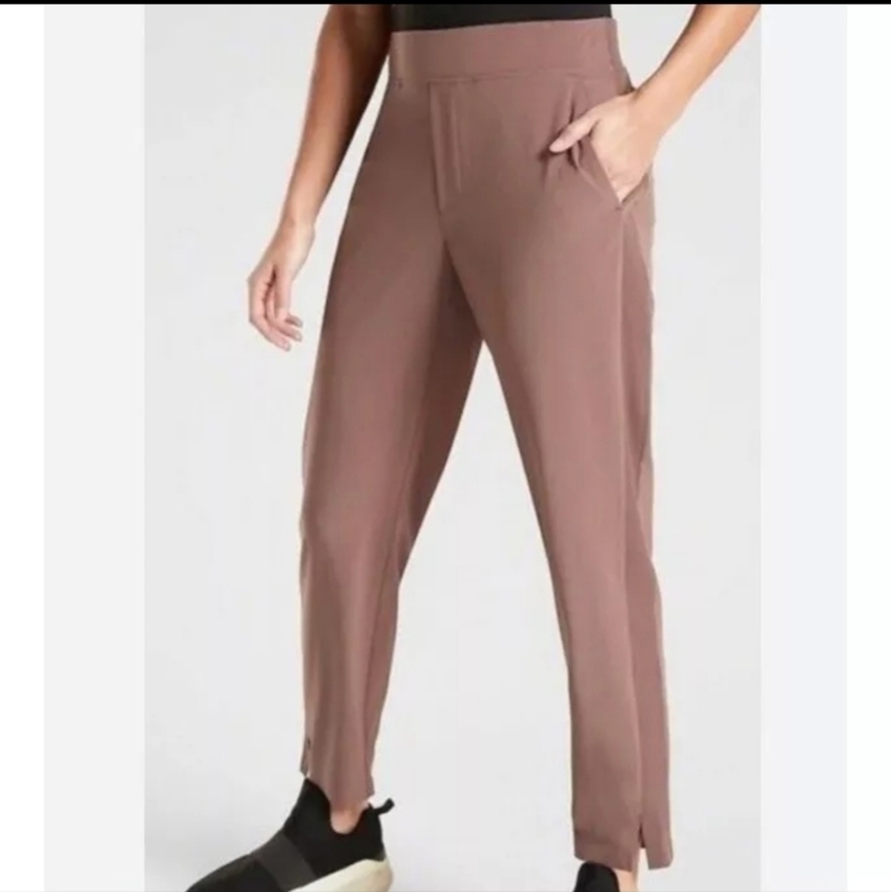 Athleta Brooklyn Ankle Pants Joggers in Mineral Brown Sz 8T